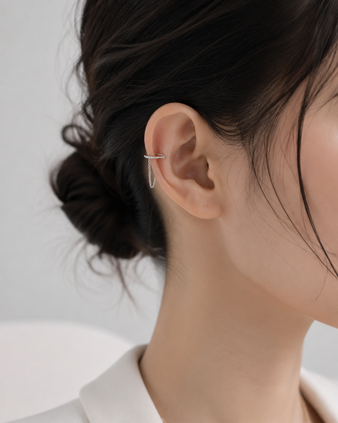 No-Piercing Ear Cuff — Non-Tarnish Stainless Steel Chain Drop