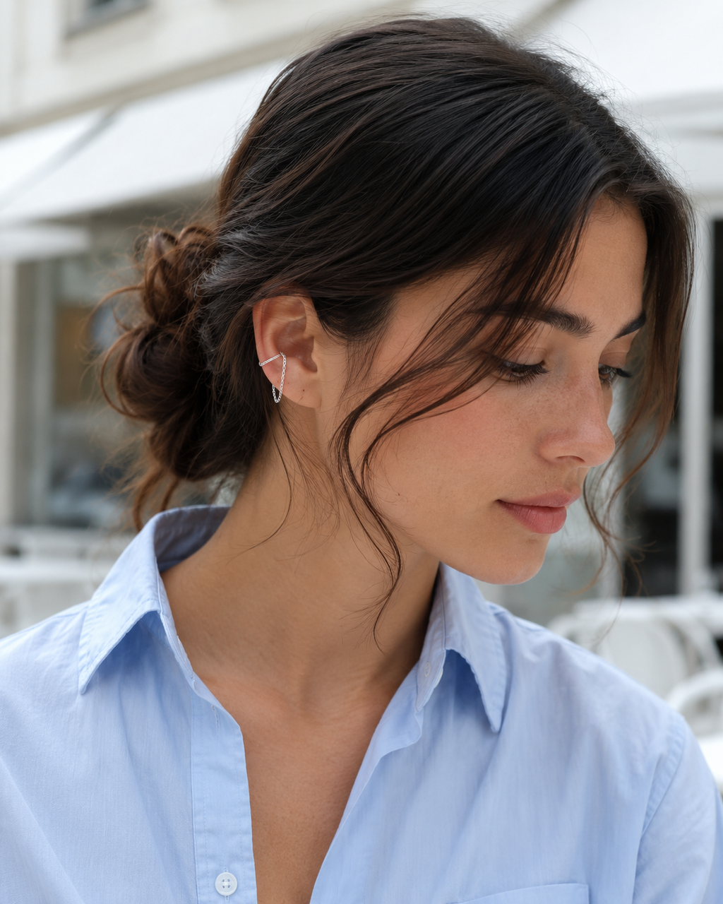No-Piercing Ear Cuff — Non-Tarnish Stainless Steel Chain Drop