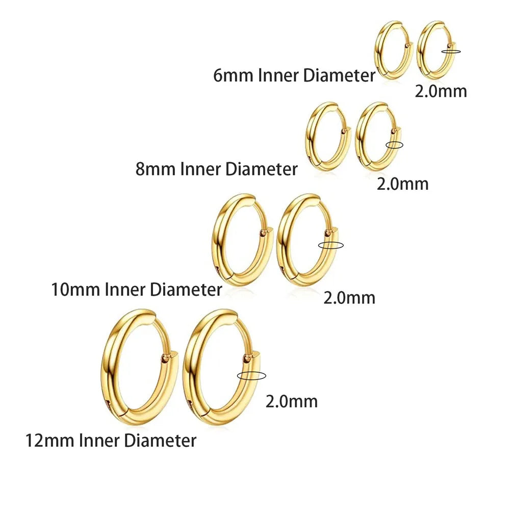 Stacked Huggie Hoop Set (4 Pairs) — Non-Tarnish Stainless Steel
