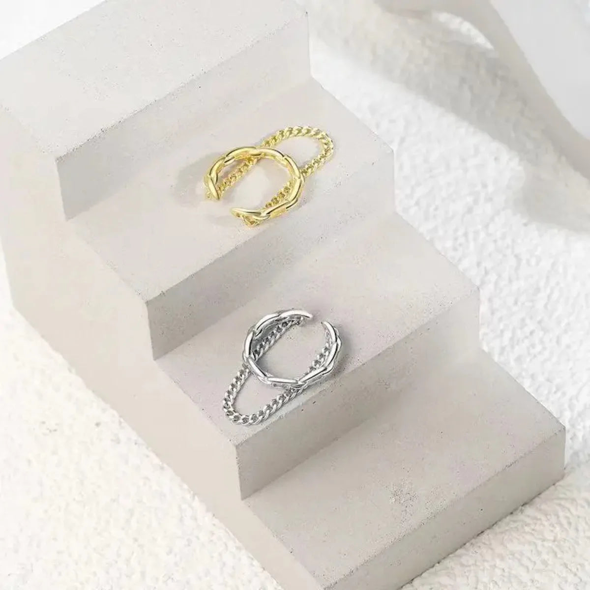 No-Piercing Ear Cuff — Non-Tarnish Stainless Steel Chain Drop
