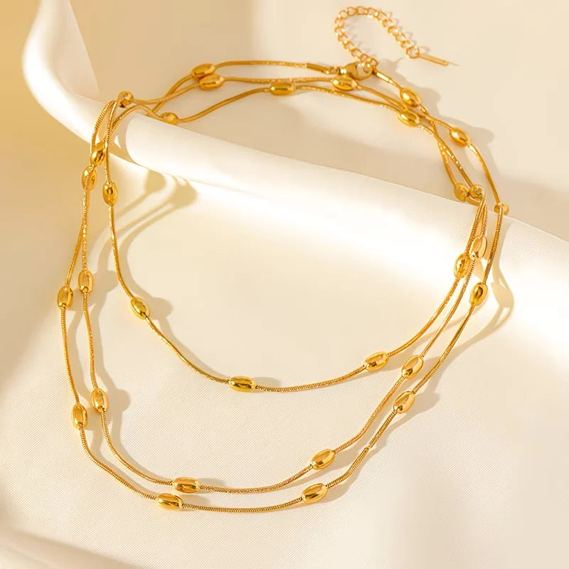 Beaded Chain Necklace & Bracelet Set