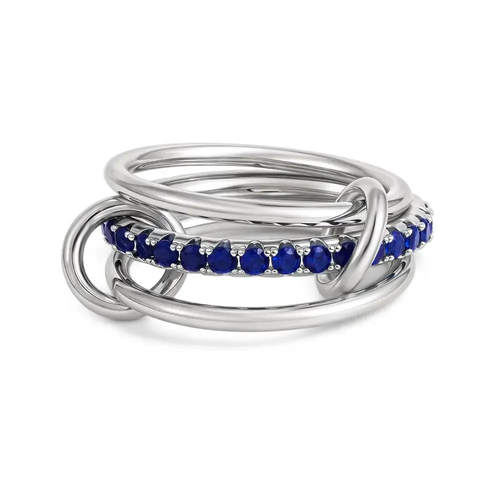 Stackable Layered Ring Set — Non-Tarnish Stainless Steel with CZ Accents