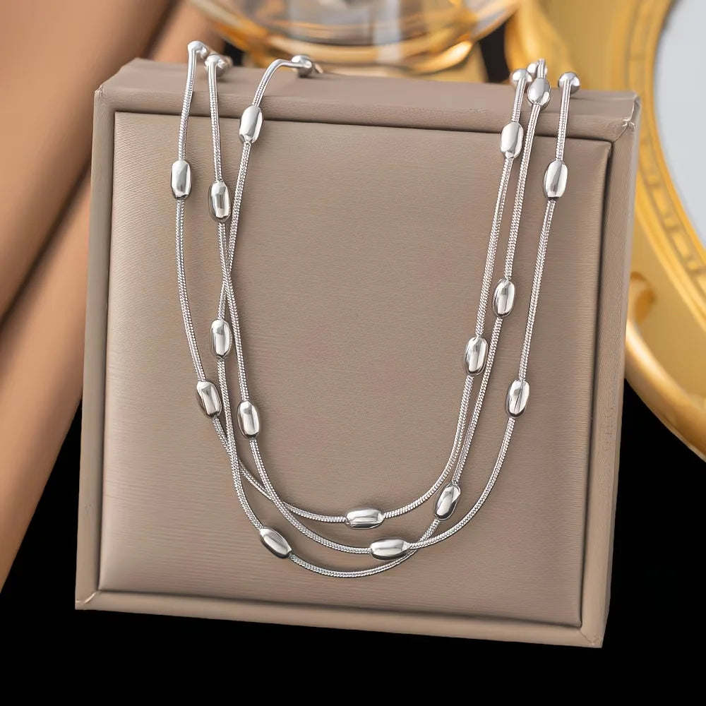 Beaded Chain Necklace & Bracelet Set