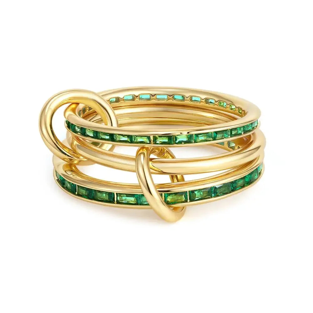 Stackable Layered Ring Set — Non-Tarnish Stainless Steel with CZ Accents