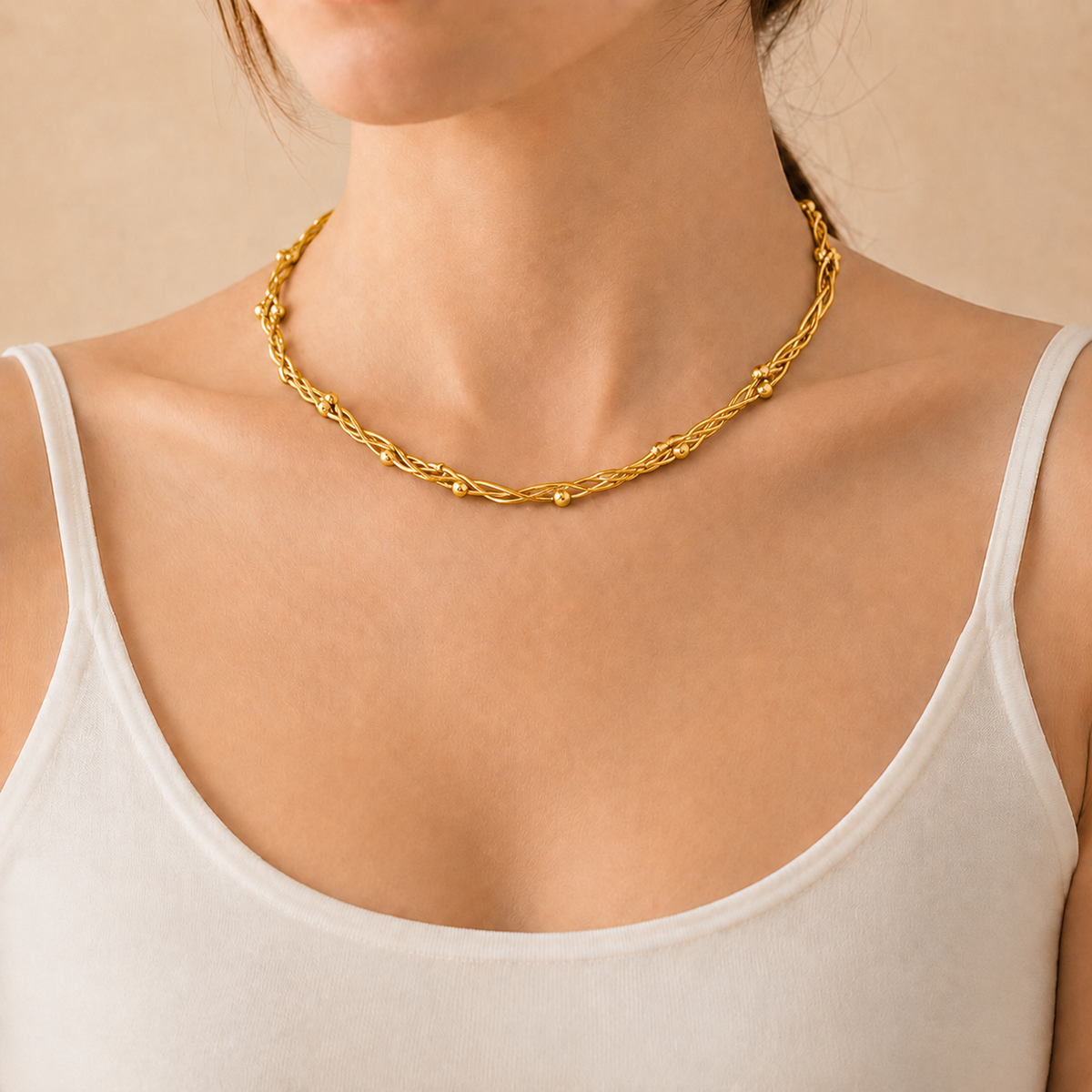 Twisted Rope Chain Necklace & Bracelet Set