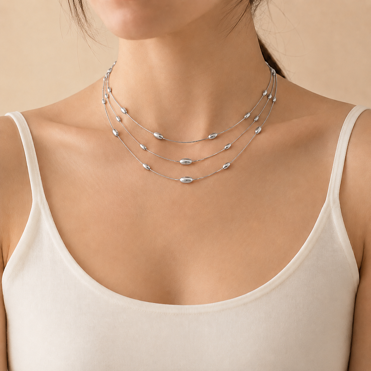 Beaded Chain Necklace & Bracelet Set