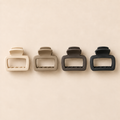 Square Claw Clip Set (4-Pack) — Cream, Taupe, Charcoal-Brown & Black